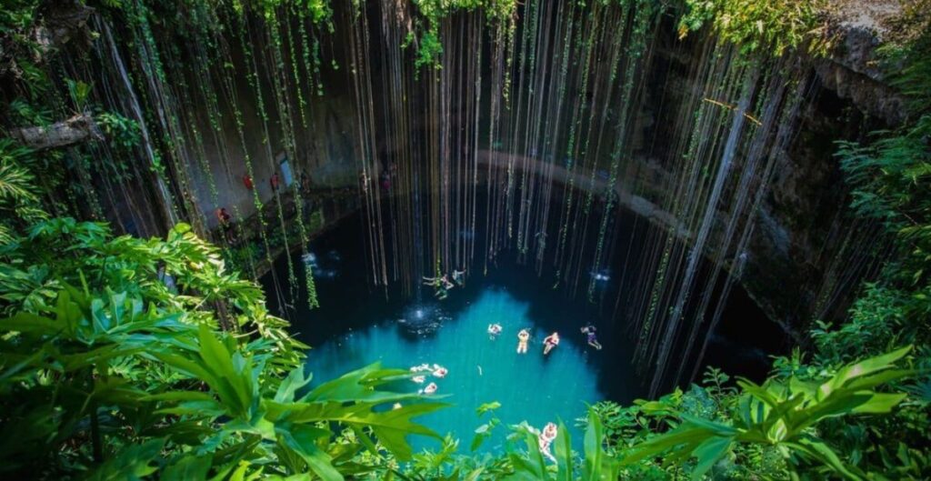Cenote Ik Kil at Yucatan Peninsula in Mexico